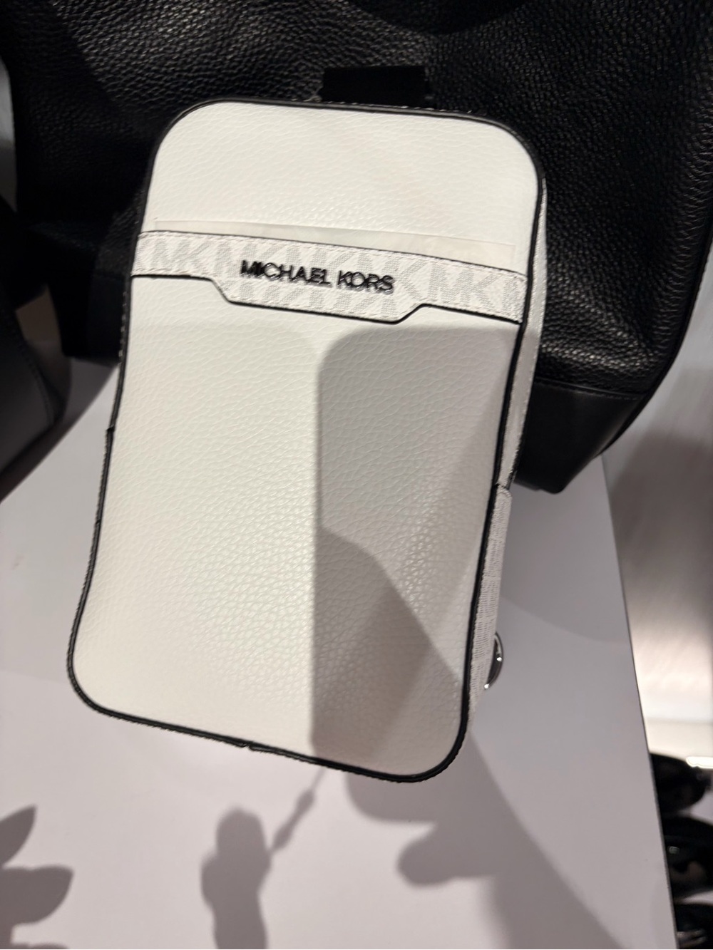 Michael Kors White Leather Men's Crossbody messenger bag white logo